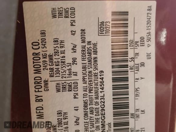 ✅ 2020 Ford Transit Connect Titanium • VIN: NM0GE9G23L1456419 • Lot: 48570785. Wystawiony na Copart z przebiegiem 34 429 mil. Bezpłatny archiwum sprzedaży aukcyjnych z USA i szczegółowy raport historii pojazdu na DreamBid. Zdjęcie 15.