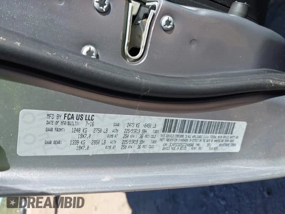 ✅ 2016 Dodge Journey Crossroad • VIN: 3C4PDCGG5GT240648 • Lot: 43438526. Listed on IAAI with 136,055 mi. Free auction sales archive from the USA and detailed vehicle history report at DreamBid. Image 9.