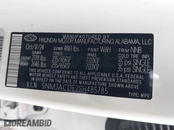 ✅ 2025 Hyundai Tucson SE • VIN: 5NMJACDE2SH485785 • Lot: 43303199. Wystawiony na IAAI z przebiegiem 3 975 mil. Bezpłatny archiwum sprzedaży aukcyjnych z USA i szczegółowy raport historii pojazdu na DreamBid. Zdjęcie 9.