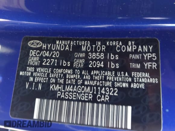 ✅ 2021 Hyundai Elantra SEL • VIN: KMHLM4AG0MU114322 • Lot: 43485544. Listed on IAAI with 17,111 mi. Free auction sales archive from the USA and detailed vehicle history report at DreamBid. Image 9.