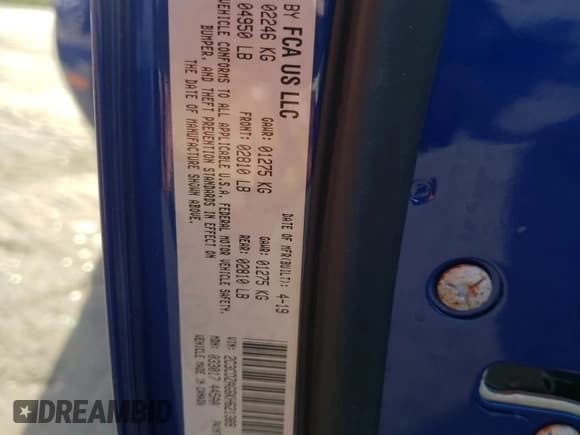 ✅ 2019 Dodge Challenger SXT • VIN: 2C3CDZAG6KH621389 • Lot: 40238453. Wystawiony na Copart z przebiegiem 22 268 mil. Bezpłatny archiwum sprzedaży aukcyjnych z USA i szczegółowy raport historii pojazdu na DreamBid. Zdjęcie 12.