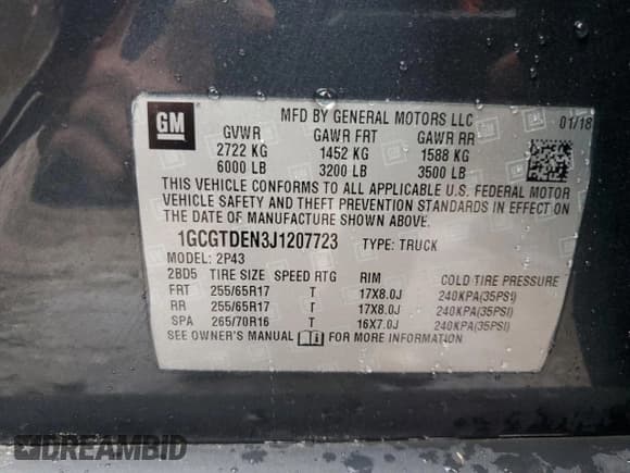 ✅ 2018 Chevrolet Colorado 4WD Z71 • VIN: 1GCGTDEN3J1207723 • Лот: 69372683. Опубликован ранее на Copart с пробегом 74 673 миль. Бесплатный доступ к архиву аукционных продаж из США и подробный отчёт об истории автомобиля на DreamBid. Изображение 12.