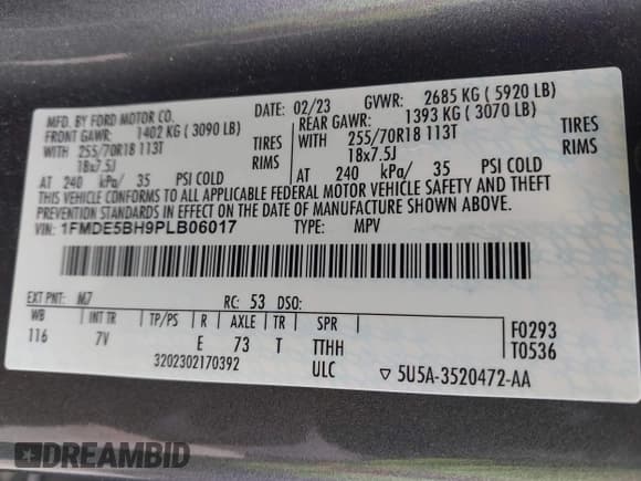 ✅ 2023 Ford Bronco • VIN: 1FMDE5BH9PLB06017 • Lot: 42194366. Wystawiony na IAAI z przebiegiem 16 485 mil. Bezpłatny archiwum sprzedaży aukcyjnych z USA i szczegółowy raport historii pojazdu na DreamBid. Zdjęcie 9.