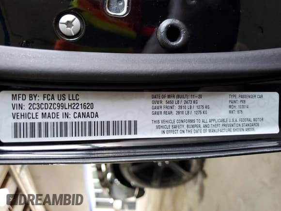 ✅ 2020 Dodge Challenger SRT Hellcat Widebody • VIN: 2C3CDZC99LH221620 • Lot: 65615865. Wystawiony na Copart z przebiegiem 6 557 mil. Bezpłatny archiwum sprzedaży aukcyjnych z USA i szczegółowy raport historii pojazdu na DreamBid. Zdjęcie 12.