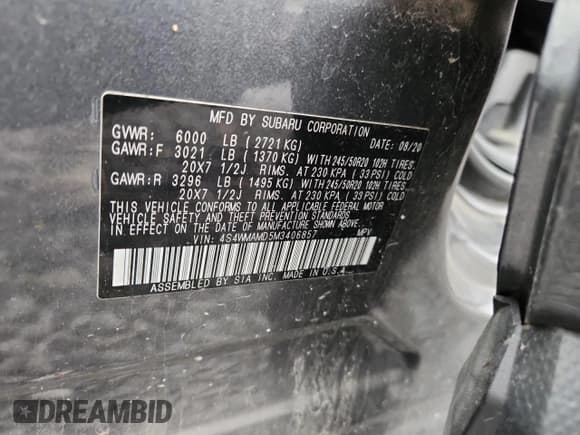 ✅ 2021 Subaru Ascent Limited • VIN: 4S4WMAMD5M3406857 • Лот: 90475345. Опубликован ранее на Copart с пробегом 130 757 миль. Бесплатный доступ к архиву аукционных продаж из США и подробный отчёт об истории автомобиля на DreamBid. Изображение 14.