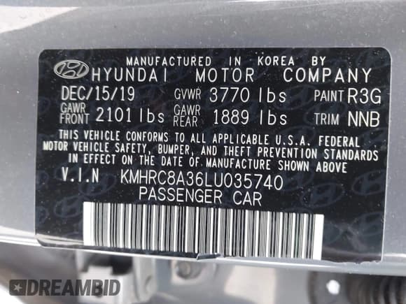 ✅ 2020 Hyundai Venue SEL • VIN: KMHRC8A36LU035740 • Lot: 42147822. Listed on IAAI with 31,237 mi. Free auction sales archive from the USA and detailed vehicle history report at DreamBid. Image 9.