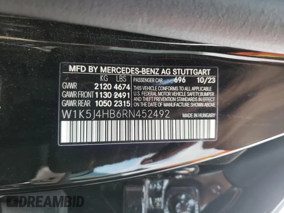 ✅ 2024 Mercedes-Benz CLA 250 • VIN: W1K5J4HB6RN452492 • Lot: 71211755. Wystawiony na Copart z przebiegiem 21 711 mil. Bezpłatny archiwum sprzedaży aukcyjnych z USA i szczegółowy raport historii pojazdu na DreamBid. Zdjęcie 12.