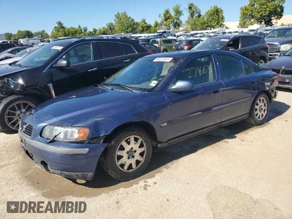 ✅ 2001 Volvo S60 • VIN: YV1RS61N312002131 • Lot: 66033003. Listed on Copart with 271,663 mi. Free auction sales archive from the USA and detailed vehicle history report at DreamBid. Image 1.