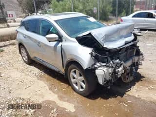 2015 Nissan Murano SL with VIN 5N1AZ2MG1FN245233, listed as a IAAI auction lot 42370905 with 199,459 mi miles and . Bid and sale history available at DreamBid. Image 1.