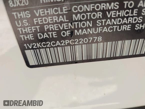 ✅ 2023 Volkswagen Atlas SE • VIN: 1V2KC2CA2PC220778 • Lot: 42136136. Listed on IAAI with 30,370 mi. Free auction sales archive from the USA and detailed vehicle history report at DreamBid. Image 9.