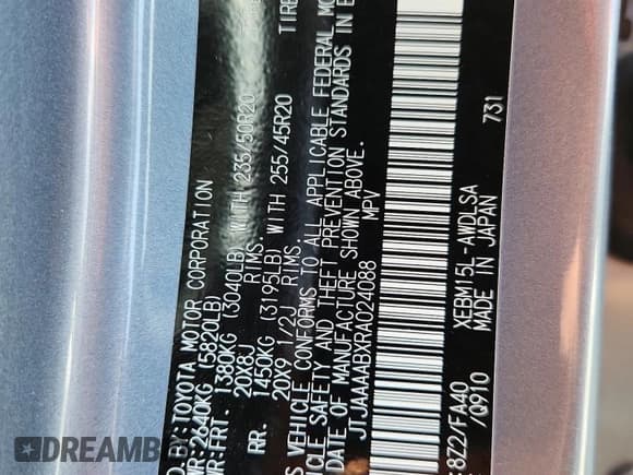 ✅ 2024 Lexus RZ 450e Premium • VIN: JTJAAAABXRA024088 • Лот: 63831695. Опубликован ранее на Copart с пробегом 11 784 миль. Бесплатный доступ к архиву аукционных продаж из США и подробный отчёт об истории автомобиля на DreamBid. Изображение 14.