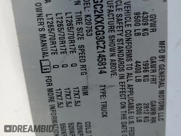 ✅ 2012 Chevrolet Silverado 2500HD LT • VIN: 1GC2KXCG3CZ145814 • Lot: 64484125. Wystawiony na Copart z przebiegiem 271 938 mil. Bezpłatny archiwum sprzedaży aukcyjnych z USA i szczegółowy raport historii pojazdu na DreamBid. Zdjęcie 12.