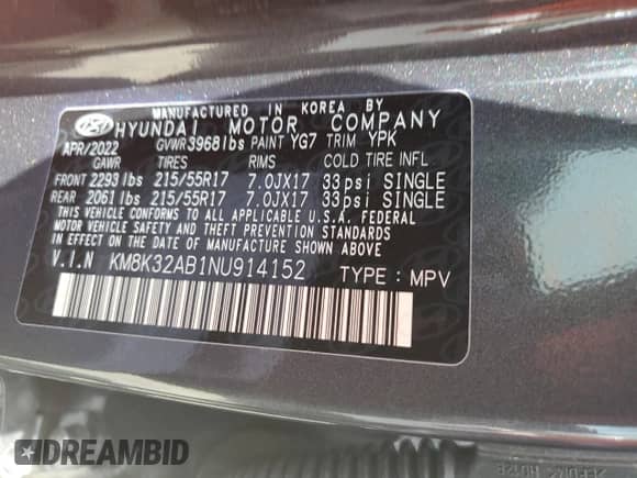 ✅ 2022 Hyundai Kona SEL • VIN: KM8K32AB1NU914152 • Lot: 59475723. Wystawiony na Copart z przebiegiem 1 285 mil mil. Skorzystaj z bezpłatnego archiwum sprzedaży aukcyjnych z USA i zobacz szczegółowy raport historii pojazdu na DreamBid. Zdjęcie 13.