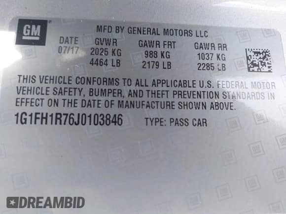 2018 Chevrolet Camaro 2SS z VIN 1G1FH1R76J0103846, wystawiony jako IAAI lot #43464692 z przebiegiem 81 600 mil mil oraz . Historia ofert i sprzedaży dostępna na DreamBid. Obrazek 9.