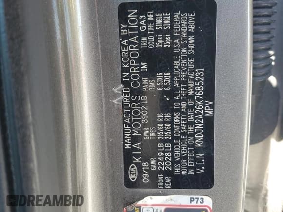 ✅ 2019 Kia Soul • VIN: KNDJN2A26K7685231 • Lot: 91526265. Wystawiony na Copart z przebiegiem 75 535 mil. Bezpłatny archiwum sprzedaży aukcyjnych z USA i szczegółowy raport historii pojazdu na DreamBid. Zdjęcie 13.