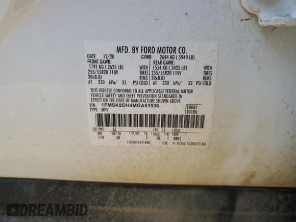 ✅ 2021 Ford Explorer XLT • VIN: 1FMSK8DH4MGA53536 • Lot: 51454085. Wystawiony na Copart z przebiegiem 64 733 mil. Bezpłatny archiwum sprzedaży aukcyjnych z USA i szczegółowy raport historii pojazdu na DreamBid. Zdjęcie 15.