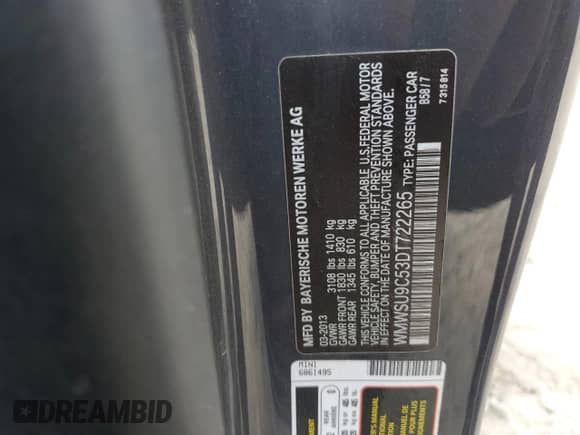 2013 MINI Hardtop John Cooper Works с VIN WMWSU9C53DT722265, выставлен на аукционе Copart как лот 59310535 с пробегом 129 589 миль миль и Списание • Salvage title. История ставок и продаж доступна на DreamBid. Изображение 12.