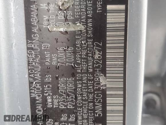 ✅ 2009 Hyundai Santa Fe GLS • VIN: 5NMSG13D89H328272 • Лот: 73031684. Размещён на Copart с пробегом 210 275 миль миль. Получите бесплатный доступ к архиву аукционных продаж из США и посмотрите подробный отчёт об истории автомобиля на DreamBid. Изображение 14.