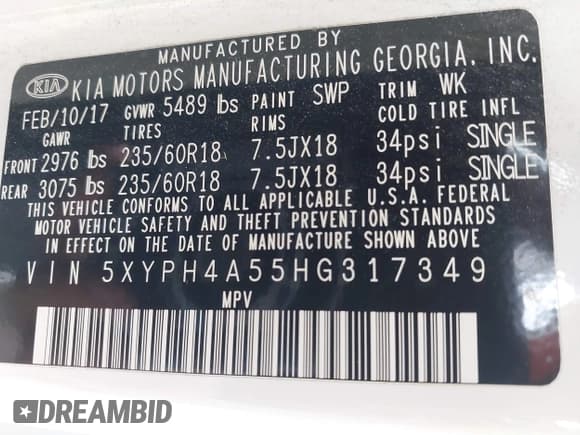 ✅ 2017 Kia Sorento EX • VIN: 5XYPH4A55HG317349 • Лот: 43249411. Опубликован ранее на IAAI с пробегом 143 685 миль. Бесплатный доступ к архиву аукционных продаж из США и подробный отчёт об истории автомобиля на DreamBid. Изображение 9.