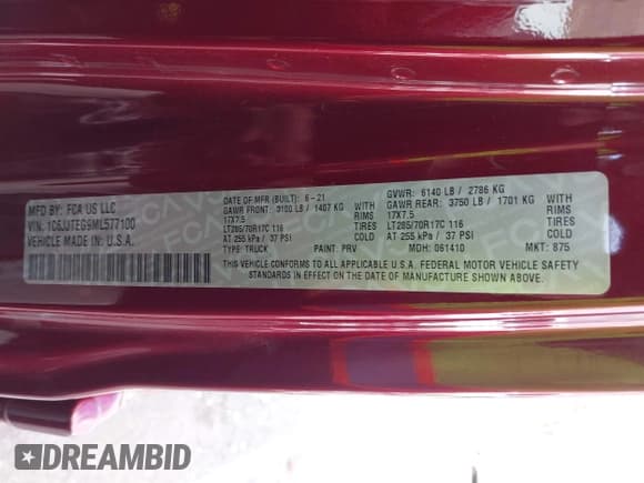 ✅ 2021 Jeep Gladiator Mojave • VIN: 1C6JJTEG9ML577100 • Лот: 43562086. Опубликован ранее на IAAI с пробегом 51 922 миль. Бесплатный доступ к архиву аукционных продаж из США и подробный отчёт об истории автомобиля на DreamBid. Изображение 9.