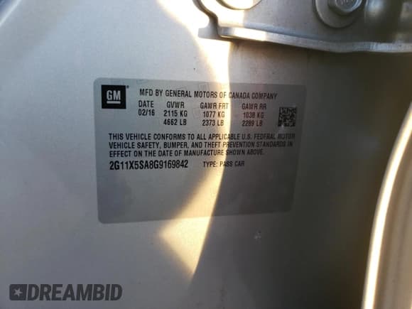 ✅ 2016 Chevrolet Impala LS • VIN: 2G11X5SA8G9169842 • Lot: 80651954. Listed on Copart with 170,792 mi. Free auction sales archive from the USA and detailed vehicle history report at DreamBid. Image 15.