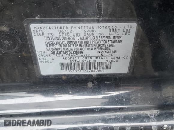 ✅ 2013 Nissan Versa SL • VIN: 3N1CN7AP7DL820266 • Лот: 69510735. Опубликован ранее на Copart с пробегом 143 316 миль. Бесплатный доступ к архиву аукционных продаж из США и подробный отчёт об истории автомобиля на DreamBid. Изображение 13.