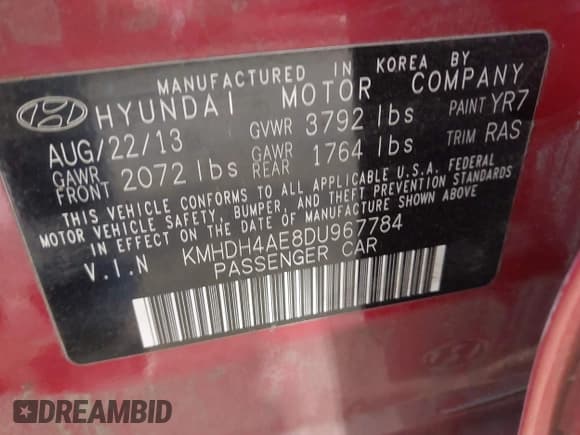 ✅ 2013 Hyundai Elantra GLS • VIN: KMHDH4AE8DU967784 • Lot: 43368422. Wystawiony na IAAI z przebiegiem 162 632 mil. Bezpłatny archiwum sprzedaży aukcyjnych z USA i szczegółowy raport historii pojazdu na DreamBid. Zdjęcie 9.