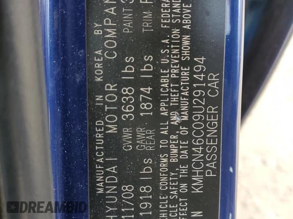 ✅ 2009 Hyundai Accent Auto GLS • VIN: KMHCN46C09U291494 • Лот: 48897735. Опубликован ранее на Copart с пробегом 190 374 миль. Бесплатный доступ к архиву аукционных продаж из США и подробный отчёт об истории автомобиля на DreamBid. Изображение 13.