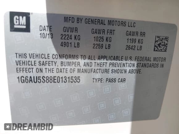 ✅ 2014 Cadillac CTS Vsport RWD • VIN: 1G6AU5S88E0131535 • Лот: 42648292. Опубликован ранее на IAAI с пробегом 99 659 миль. Бесплатный доступ к архиву аукционных продаж из США и подробный отчёт об истории автомобиля на DreamBid. Изображение 9.