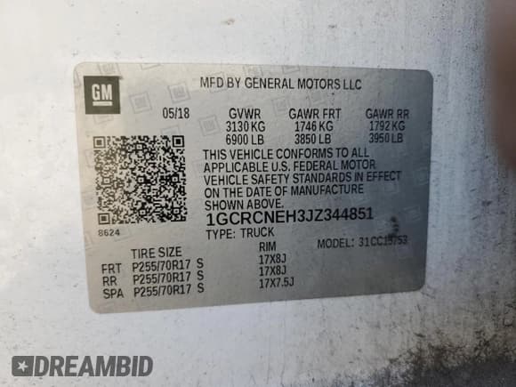 ✅ 2018 Chevrolet Silverado 1500 LS • VIN: 1GCRCNEH3JZ344851 • Лот: 45242605. Опубликован ранее на Copart с пробегом 81 447 миль. Бесплатный доступ к архиву аукционных продаж из США и подробный отчёт об истории автомобиля на DreamBid. Изображение 14.