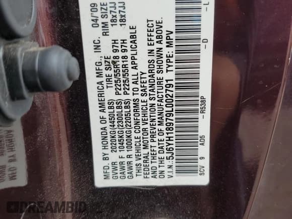 ✅ 2009 Honda Element SC • VIN: 5J6YH18979L002791 • Лот: 53252375. Опубликован ранее на Copart с пробегом 154 233 миль. Бесплатный доступ к архиву аукционных продаж из США и подробный отчёт об истории автомобиля на DreamBid. Изображение 15.