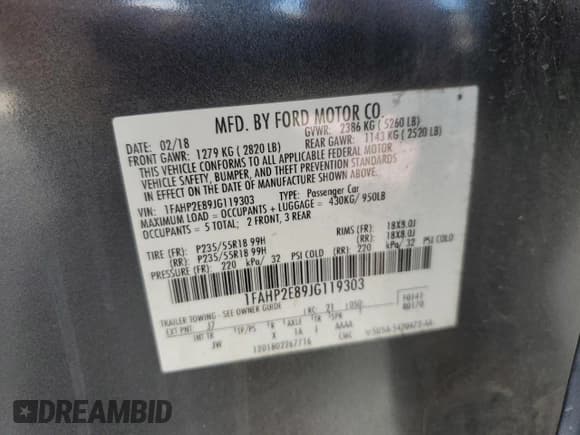 ✅ 2018 Ford Taurus SEL • VIN: 1FAHP2E89JG119303 • Lot: 84584455. Listed on Copart with 221,825 mi. Free auction sales archive from the USA and detailed vehicle history report at DreamBid. Image 12.