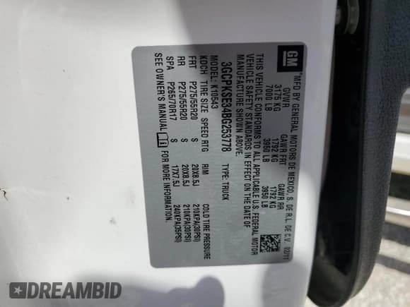 ✅ 2011 Chevrolet Silverado 1500 LT • VIN: 3GCPKSE34BG253778 • Lot: 64664754. Listed on Copart with 170,055 mi. Free auction sales archive from the USA and detailed vehicle history report at DreamBid. Image 12.