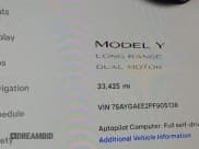 ✅ 2023 Tesla Model Y Long Range • VIN: 7SAYGAEE2PF905136 • Lot: 41572597. Listed on IAAI with 33,425 mi. Free auction sales archive from the USA and detailed vehicle history report at DreamBid. Image 15.