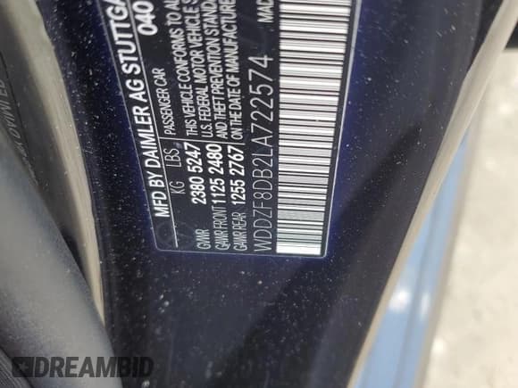 ✅ 2020 Mercedes-Benz E 350 • VIN: WDDZF8DB2LA722574 • Лот: 81197635. Опубликован ранее на Copart с пробегом 82 936 миль. Бесплатный доступ к архиву аукционных продаж из США и подробный отчёт об истории автомобиля на DreamBid. Изображение 13.