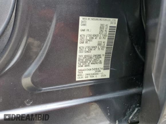 ✅ 2016 Nissan Titan SV • VIN: 1N6AA1F2XGN509474 • Лот: 71860645. Опубликован ранее на Copart с пробегом 73 288 миль. Бесплатный доступ к архиву аукционных продаж из США и подробный отчёт об истории автомобиля на DreamBid. Изображение 12.