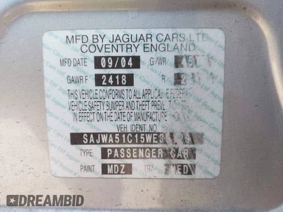 ✅ 2005 Jaguar X-Type 3.0L • VIN: SAJWA51C15WE35129 • Лот: 42736669. Опубликован ранее на IAAI с пробегом 92 953 миль. Бесплатный доступ к архиву аукционных продаж из США и подробный отчёт об истории автомобиля на DreamBid. Изображение 9.