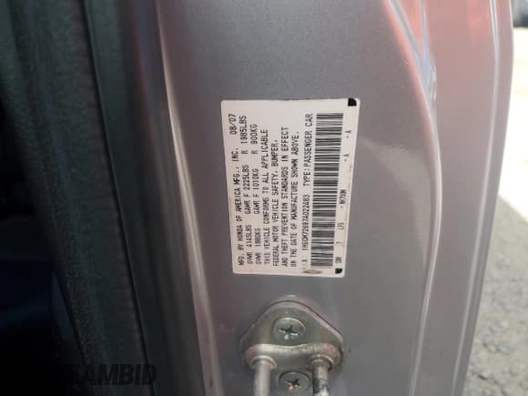 ✅ 2007 Honda Accord EX-L • VIN: 1HGCM72697A022483 • Лот: 84441675. Опубликован ранее на Copart с пробегом 202 026 миль. Бесплатный доступ к архиву аукционных продаж из США и подробный отчёт об истории автомобиля на DreamBid. Изображение 12.