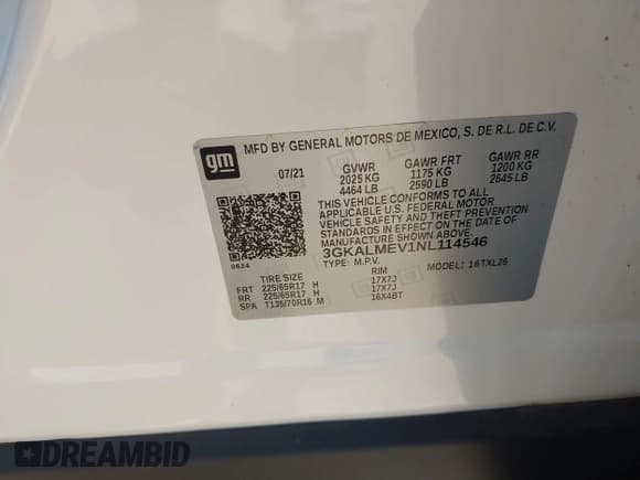 ✅ 2022 GMC Terrain SLE • VIN: 3GKALMEV1NL114546 • Лот: 42540444. Опубликован ранее на IAAI с пробегом 71 885 миль. Бесплатный доступ к архиву аукционных продаж из США и подробный отчёт об истории автомобиля на DreamBid. Изображение 9.