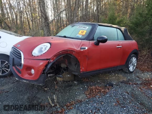 ✅ 2018 MINI Convertible Cooper • VIN: WMWWG5C51J3D00351 • Lot: 80301944. Wystawiony na Copart z przebiegiem 36 908 mil. Bezpłatny archiwum sprzedaży aukcyjnych z USA i szczegółowy raport historii pojazdu na DreamBid. Zdjęcie 1.