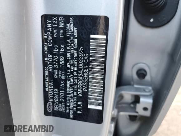 2020 Hyundai Venue SE с VIN KMHRB8A34LU033925, выставлен на аукционе Copart как лот 80279294 с пробегом 28 090 миль миль и Списание • Salvage title. История ставок и продаж доступна на DreamBid. Изображение 15.