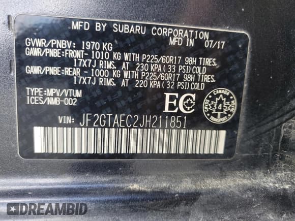 ✅ 2018 Subaru Crosstrek Special Sports • VIN: JF2GTAEC2JH211851 • Lot: 91559155. Wystawiony na Copart z przebiegiem 190 130 mil. Bezpłatny archiwum sprzedaży aukcyjnych z USA i szczegółowy raport historii pojazdu na DreamBid. Zdjęcie 14.