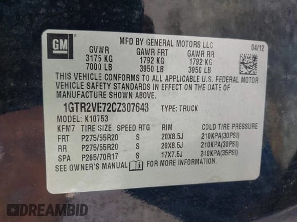 ✅ 2012 GMC Sierra 1500 SLE • VIN: 1GTR2VE72CZ307643 • Lot: 42496016. Wystawiony na IAAI z przebiegiem 197 212 mil. Bezpłatny archiwum sprzedaży aukcyjnych z USA i szczegółowy raport historii pojazdu na DreamBid. Zdjęcie 9.