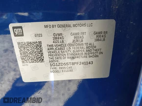 2023 Chevrolet Malibu LT z VIN 1G1ZD5ST8PF241143, wystawiony jako IAAI lot #43572681 z przebiegiem 58 014 mil mil oraz . Historia ofert i sprzedaży dostępna na DreamBid. Obrazek 9.