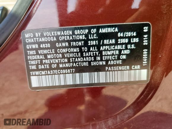 ✅ 2014 Volkswagen Passat SEL Premium • VIN: 1VWCM7A37EC095677 • Lot: 80901495. Wystawiony na Copart z przebiegiem 131 498 mil. Bezpłatny archiwum sprzedaży aukcyjnych z USA i szczegółowy raport historii pojazdu na DreamBid. Zdjęcie 12.