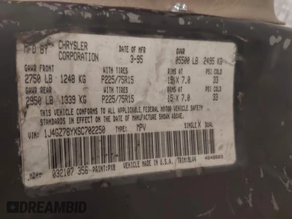 ✅ 1994 Jeep Grand Cherokee Laredo • VIN: 1J4FX58S8RC338678 • Lot: 43747413. Listed on IAAI with 286,861 mi. Free auction sales archive from the USA and detailed vehicle history report at DreamBid. Image 9.