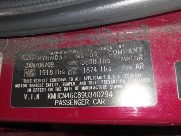 ✅ 2009 Hyundai Accent Auto GLS • VIN: KMHCN46C89U340294 • Лот: 42351455. Опубликован ранее на IAAI с пробегом 171 386 миль. Бесплатный доступ к архиву аукционных продаж из США и подробный отчёт об истории автомобиля на DreamBid. Изображение 9.