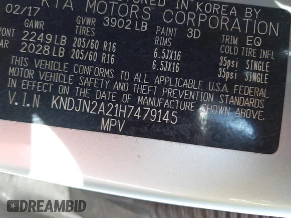 ✅ 2017 Kia Soul • VIN: KNDJN2A21H7479145 • Лот: 41810882. Опубликован ранее на IAAI с пробегом 50 053 миль. Бесплатный доступ к архиву аукционных продаж из США и подробный отчёт об истории автомобиля на DreamBid. Изображение 9.