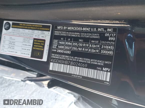 ✅ 2018 Mercedes-Benz GLE 350 • VIN: 4JGDA5HB7JB024069 • Лот: 43608204. Опубликован ранее на IAAI с пробегом 88 328 миль. Бесплатный доступ к архиву аукционных продаж из США и подробный отчёт об истории автомобиля на DreamBid. Изображение 9.