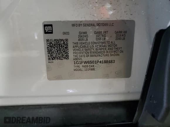 ✅ 2023 Chevrolet Bolt EV 1LT • VIN: 1G1FW6S01P4188483 • Lot: 49174305. Wystawiony na Copart z przebiegiem 34 193 mil. Bezpłatny archiwum sprzedaży aukcyjnych z USA i szczegółowy raport historii pojazdu na DreamBid. Zdjęcie 12.